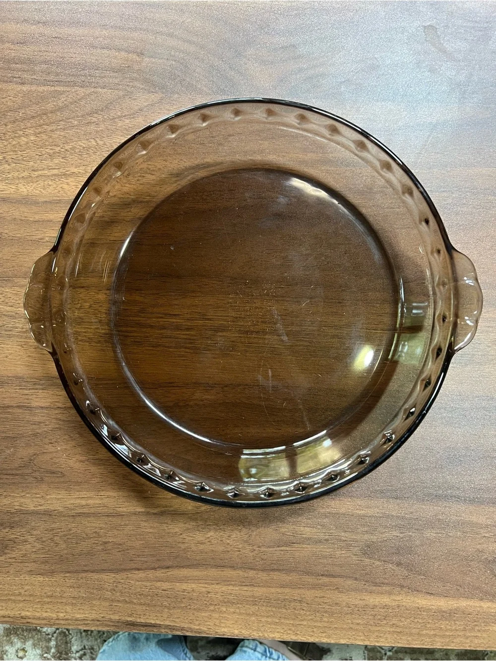 Vtg Pyrex Fireside Amber Brown deep-dish pie plate Model 229